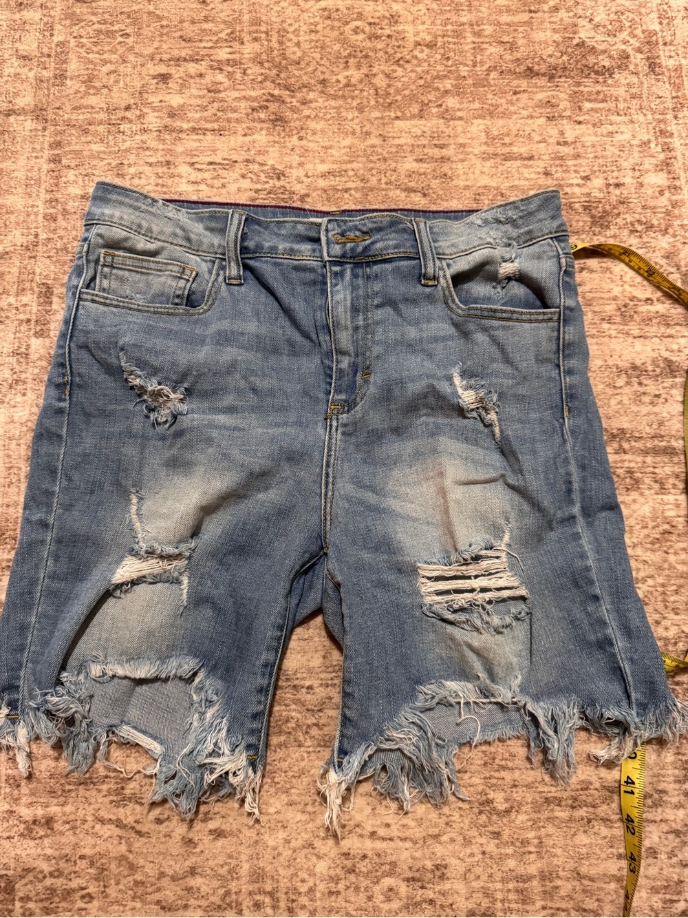 Cello Light Blue Distressed Denim Shorts